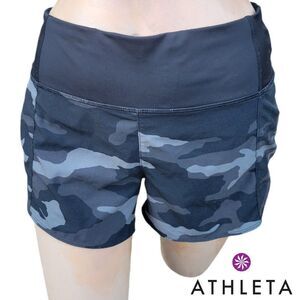 Athleta Printed Running Free Short in Black Camo - Lined | Size XS